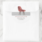 レトロスタイル椅子イラストレーション ラウンドシール (バッグ)