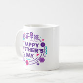 レトロスタイル母の日 Love You Mom コーヒーマグカップ (正面左)