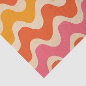 レトロスタイル波模様（ピンク、オレンジ、赤） 薄葉紙 (詳細)