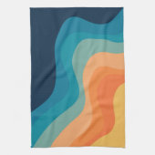 レトロスタイル波装飾 キッチンタオル (縦)