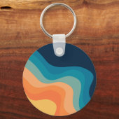 レトロスタイル波装飾 キーホルダー (正面)