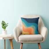 レトロスタイル波装飾 クッション (椅子)