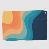 レトロスタイル波装飾 ゴルフタオル (横)