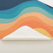 レトロスタイル波装飾 シェルパブランケット (3/4)