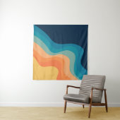 レトロスタイル波装飾 タペストリー (インサイチュ)