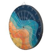 レトロスタイル波装飾 ダーツボード (正面右)