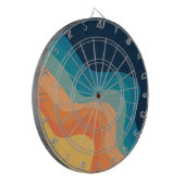 レトロスタイル波装飾 ダーツボード (正面左)