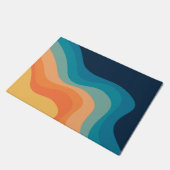 レトロスタイル波装飾 ドアマット (アングル)