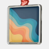 レトロスタイル波装飾 メタルオーナメント (左)