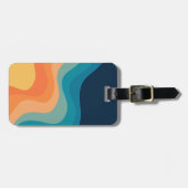 レトロスタイル波装飾 ラゲッジタグ (正面横)