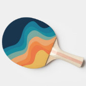 レトロスタイル波装飾 卓球ラケット (横)