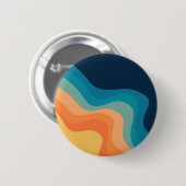 レトロスタイル波装飾 缶バッジ (正面&裏面)