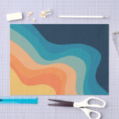 レトロスタイル波装飾 薄葉紙 (クラフト)