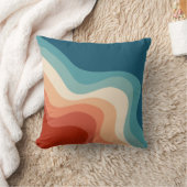 レトロスタイル波 クッション (ブランケット)