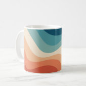 レトロスタイル波 コーヒーマグカップ (正面左)