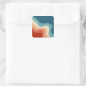 レトロスタイル波 スクエアシール (バッグ)