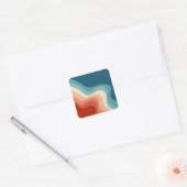 レトロスタイル波 スクエアシール (封筒)