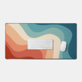 レトロスタイル波 デスクマット (キーボード&マウス)