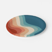 レトロスタイル波 ペーパープレート (アングル)