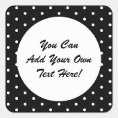 レトロスタイル白黒レトロ水玉模様 スクエアシール (正面)