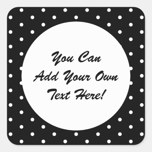 レトロスタイル白黒レトロ水玉模様 スクエアシール (正面)