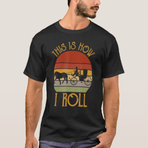 レトロスタイル私は馬と転が車の方法である Tシャツ