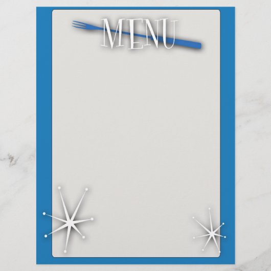 レトロスタイル空白のメニューテンプレート (正面)