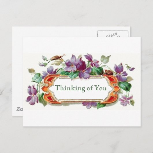 レトロスタイル考えズオブユーヴィンテージフローラ ポストカード (正面/裏面)