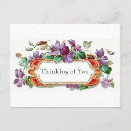 レトロスタイル考えズオブユーヴィンテージフローラ ポストカード (正面)