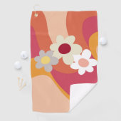 レトロスタイル花と波 ゴルフタオル (インサイチュ)