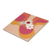 レトロスタイル花と波 タイル (側面)