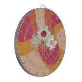 レトロスタイル花と波 ダーツボード (正面左)