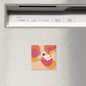 レトロスタイル花と波 マグネット (インサイチュ (食洗機))