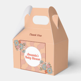 レトロスタイル花赤ちゃんシャワーお願いボックス フェイバーボックス