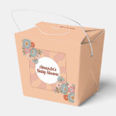 レトロスタイル花赤ちゃんシャワーお願いボックス フェイバーボックス (裏面サイド)