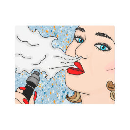 レトロスタイル蒸発レディ メタルプリント