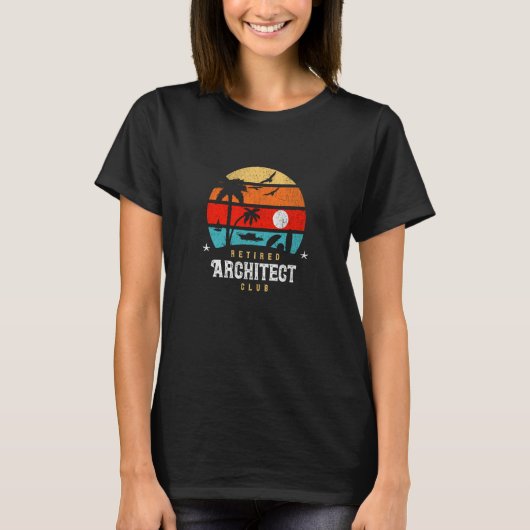 レトロスタイル退職Gagアイディアアーキテク退職したター Tシャツ (正面)