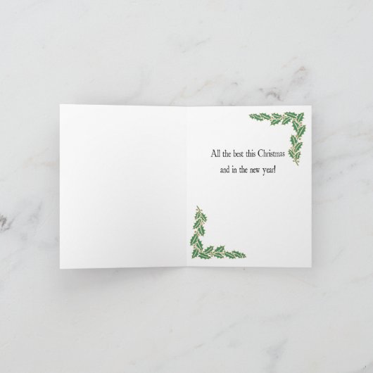 レトロスタイル雪だるまカップルのクリスマスカード シーズンカード (内部)