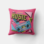レトロスタイル音楽ボックスデザイン クッション (裏面)
