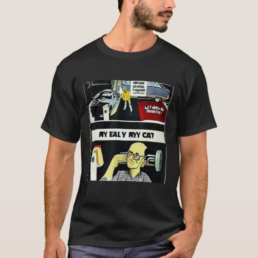 レトロスタイル風変わりヴィンテージ外国人車広告 Tシャツ (正面)
