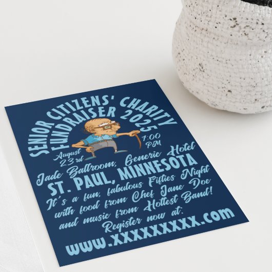 レトロスタイル高齢者のチャリティー 招待状