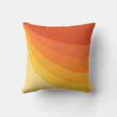 レトロスタイル黄色とオレンジ色の太陽光線デザイン クッション (裏面)