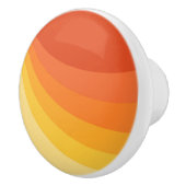 レトロスタイル黄色とオレンジ色の太陽光線デザイン セラミックノブ (右)