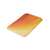 レトロスタイル黄色とオレンジ色の太陽光線デザイン バスマット (アングル)