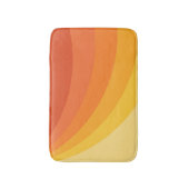 レトロスタイル黄色とオレンジ色の太陽光線デザイン バスマット (正面縦)