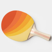 レトロスタイル黄色とオレンジ色の太陽光線デザイン 卓球ラケット (横)