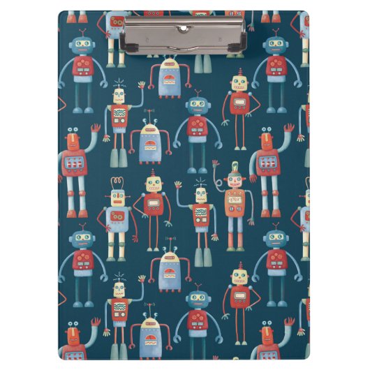 レトロスタイル1950年代ヴィンテージロボット クリップボード (正面)