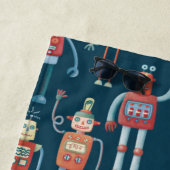 レトロスタイル1950sロボット ビーチタオル (インサイチュ)