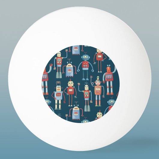 レトロスタイル1950sロボット 卓球ボール