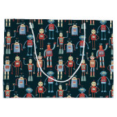 レトロスタイル1950sヴィンテージロボット ラージペーパーバッグ (裏面)